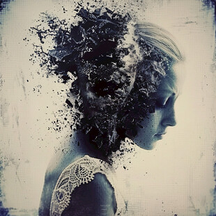 唯美抽象画水彩画女人