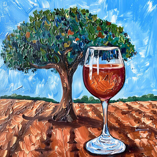户外酒杯无框画
