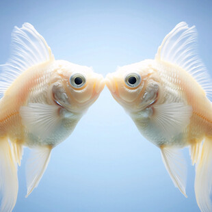 两只立体的大金鱼
