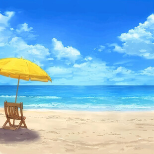 沙滩风景画