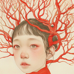 木棉花美女插画