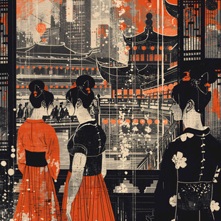 古风装饰画艺术城市