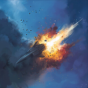 3d宇宙战机壁画