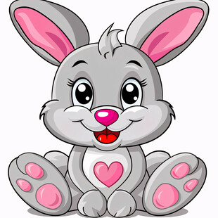 卡通小灰兔