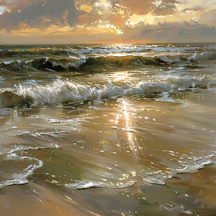 海洋海洋日出装饰画