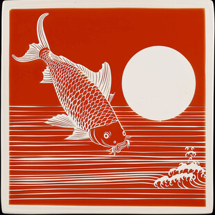 中式风格红鲤鱼