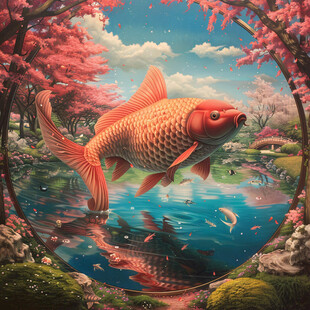 立体画素材金鱼立体画