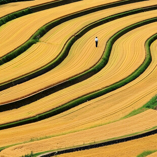 田间风景田梯风景