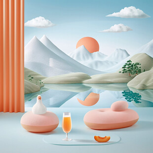 3d风景膨胀图案