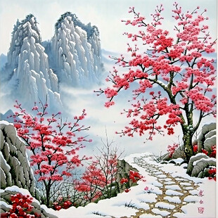 雪景立体画