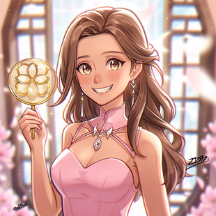 美女插画月饼