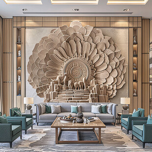 新中式立体壁画