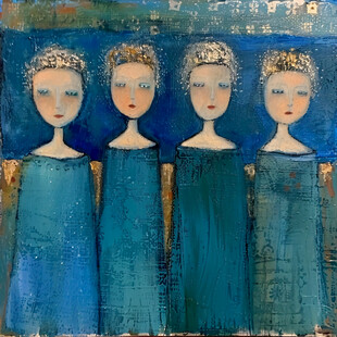 三个女人抽象画