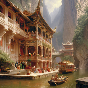 宫殿楼阁仙境仙人大殿
