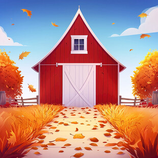 乡间木屋秋天