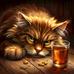 写实猫毛茸茸宠物插画