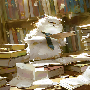 大白猫插画