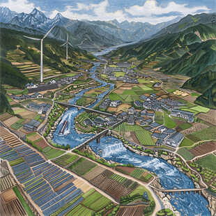 溪洛渡电站插画