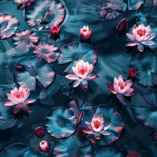 3d立体花卉荷花