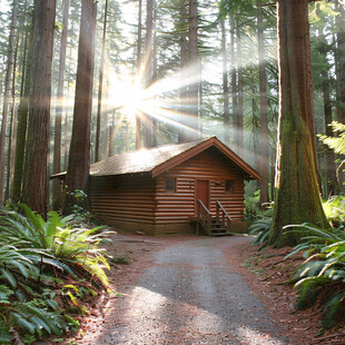 林中小屋森林木屋