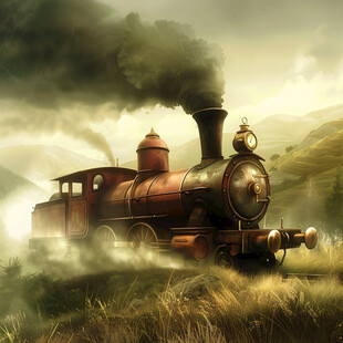 蒸汽机车插画