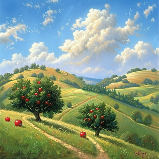 果园插画田园风光