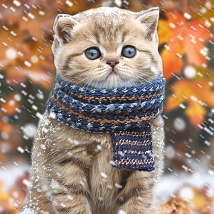 戴围巾的猫