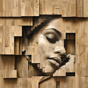 木板马赛克背景墙