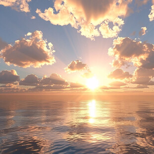 太阳落山海平面海洋