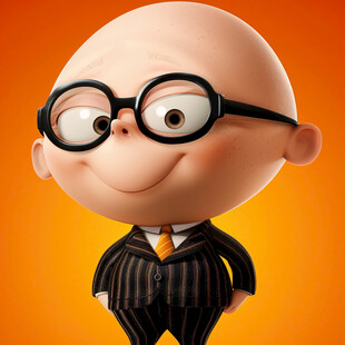 戴眼镜的老教授头像