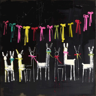 时尚手绘小鹿茸抽象画