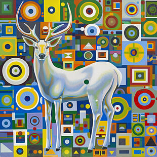 创意鹿当代装饰画