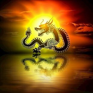 中国龙与太阳