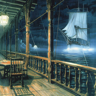 古代航船内景