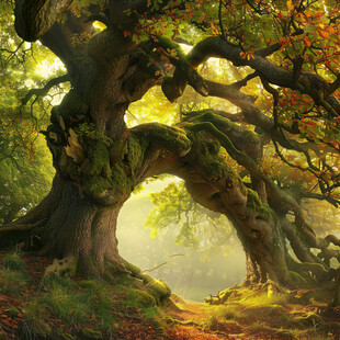 仙境古树插画