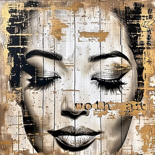 人脸色块拼接装饰画