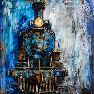 工业风油画