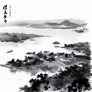 千岛湖水墨画