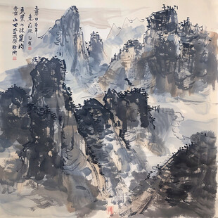 加拿大彩绘山水水墨画