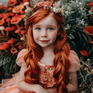 红发麻花辫小女孩