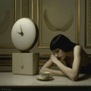 东方睡眠女子插画