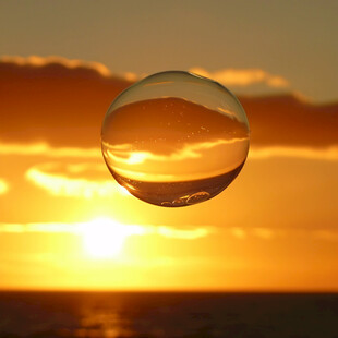 夕阳早晨水珠
