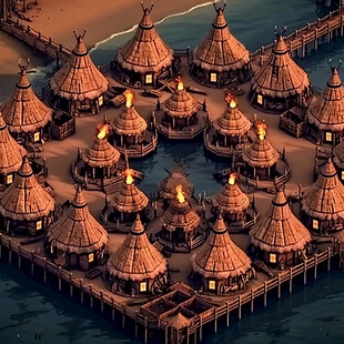 古代捍海筑塘场景