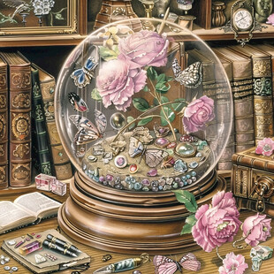 高清插画宫廷静物花卉