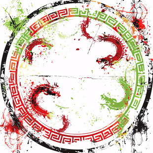 圆形龙中国龙卡通龙