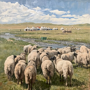 乌珠穆沁羊插画