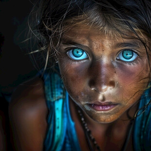 满脸通红大汗的小女孩