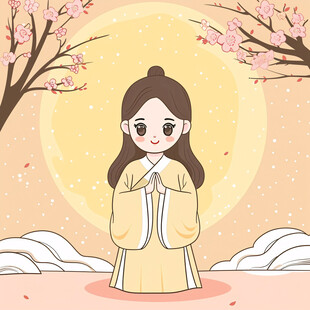 穿汉服卡通女孩