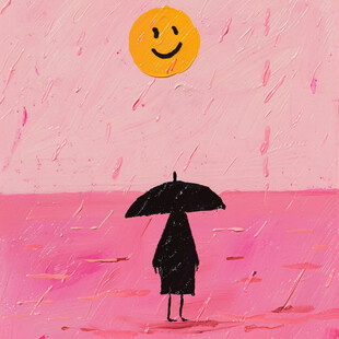 彩绘听见雨的声音插画