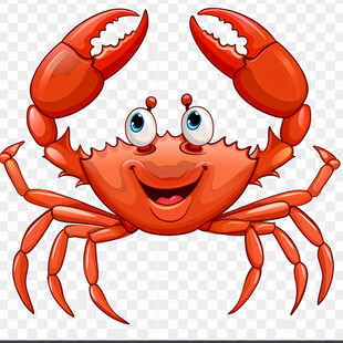 红色螃蟹装饰插画